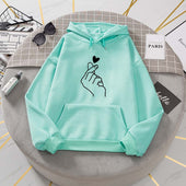 Damen-Kapuzenpullover mit Herzmotiv-Bombardina.de