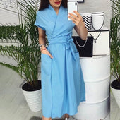 Midikleid mit großen Taschen-Bombardina.de