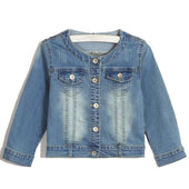 Damen Jeansjacke mit Rundhalsausschnitt-Bombardina.de
