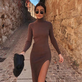 Midikleid mit Schlitz-Bombardina.de