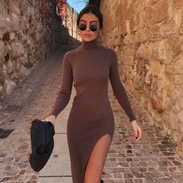 Midikleid mit Schlitz-Bombardina.de