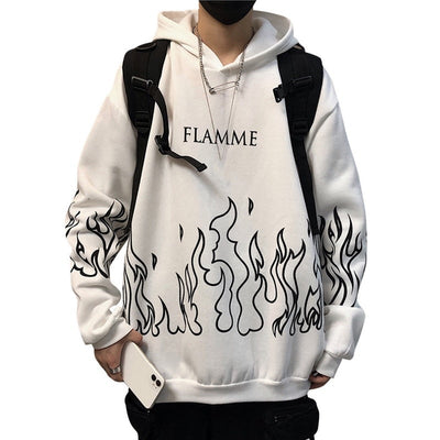 Herren-Hoodie mit Feuermotiv-Bombardina.de