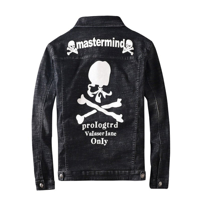 Herren-Jeansjacke mit Totenkopfmotiv-Bombardina.de