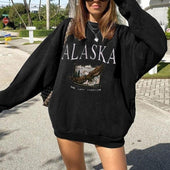 Damen-Sweatshirt ohne Reißverschluss mit Adlermotiv-Bombardina.de