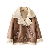 Damen Winterjacke mit Schaffell-Bombardina.de