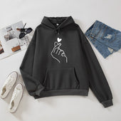Damen-Kapuzenpullover mit Herzmotiv-Bombardina.de