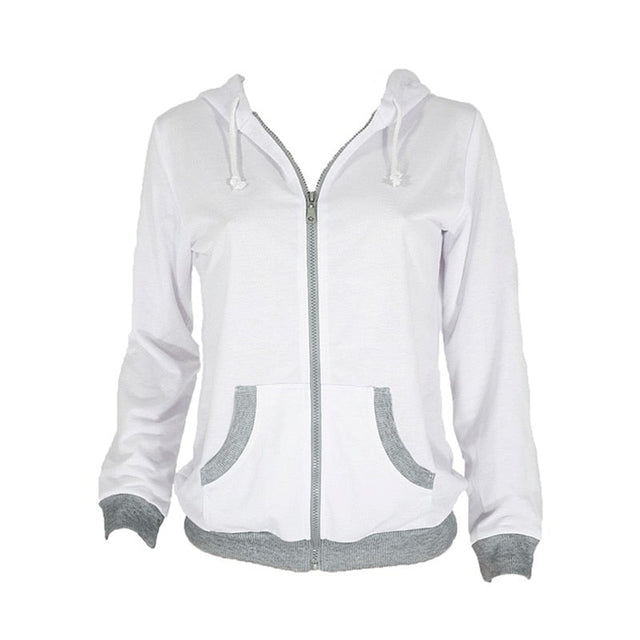 Damen-Sweatshirt mit Reißverschluss und kontrastierender Einfassung-Bombardina.de