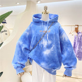 Damen-Kapuzenpullover mit Tie-Dye-Bombardina.de-Motiv