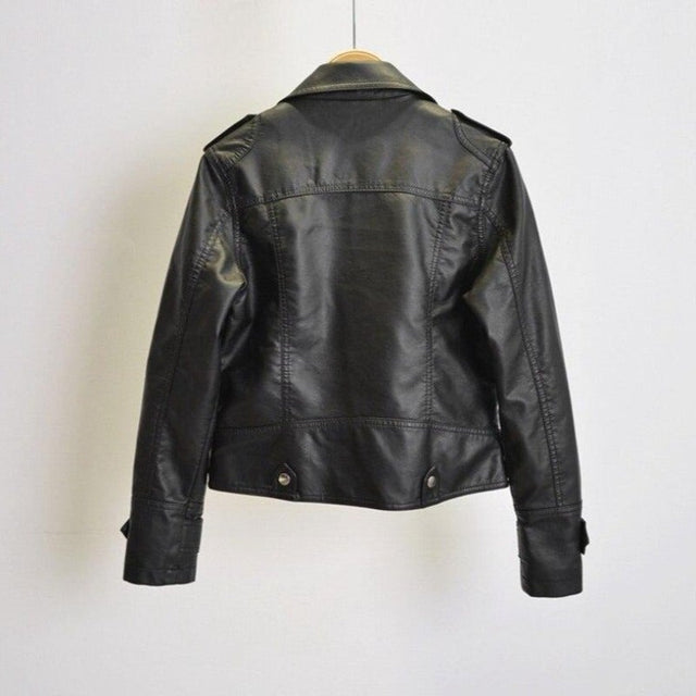 Kurz geschnittene Lederjacke für Damen-Bombardina.de