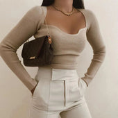 Damen-Strickpullover mit dekorativem Ausschnitt-Bombardina.de