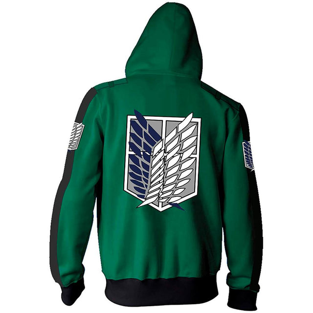 Herren-Sweatshirt mit Reißverschluss und Flügelmotiv-Bombardina.de