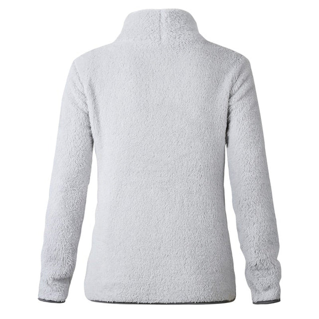 Damen-Fleece-Sweatshirt mit dekorativem Reißverschluss-Bombardina.de