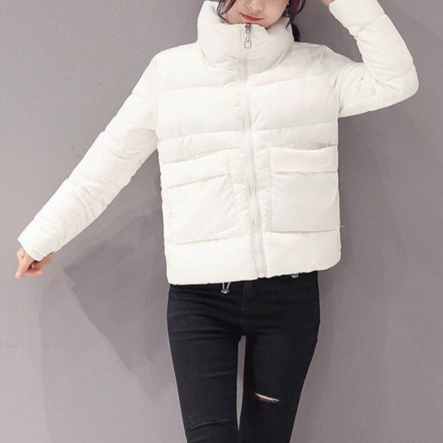 Damen Winterjacke mit Stehkragen-Bombardina.de