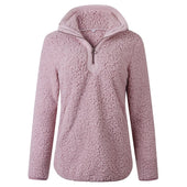 Damen-Fleece-Sweatshirt mit Reißverschluss am Ausschnitt-Bombardina.de