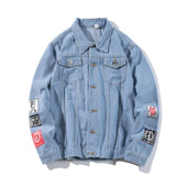Herren Jeansjacke mit Patches-Bombardina.de
