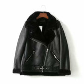 Damen Winterjacke mit Schaffell-Bombardina.de