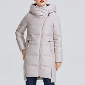 Damen-Winterjacke mit asymmetrischem Verschluss-Bombardina.de