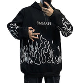 Herren-Hoodie mit Feuermotiv-Bombardina.de