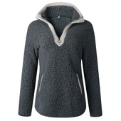 Damen-Fleece-Sweatshirt mit Reißverschluss am Ausschnitt-Bombardina.de