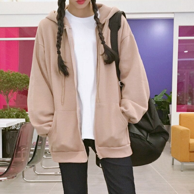 Damen-Sweatshirt mit Reißverschluss und Kapuze-Bombardina.de