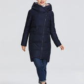 Damen-Winterjacke mit asymmetrischem Verschluss-Bombardina.de