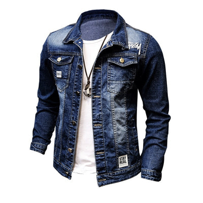 Herren Jeansjacke mit der Aufschrift-Bombardina.de