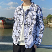 Herren-Jeansjacke mit Tie-Dye-Bombardina.de-Motiv