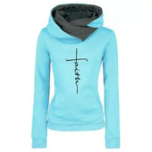 Damen-Sweatshirt ohne Reißverschluss mit asymmetrischer Kapuze-Bombardina.de
