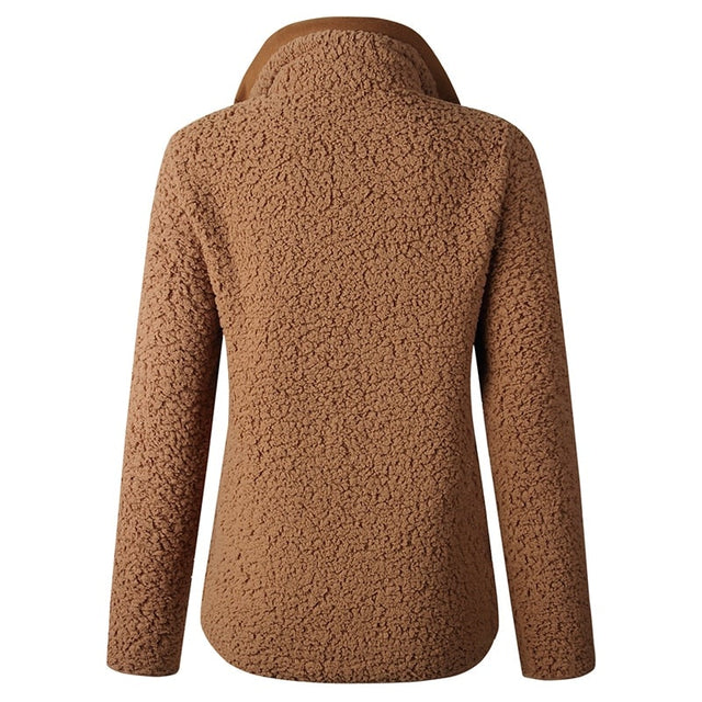 Damen-Fleece-Sweatshirt mit Reißverschluss am Ausschnitt-Bombardina.de