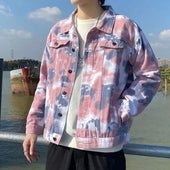 Herren-Jeansjacke mit Tie-Dye-Bombardina.de-Motiv