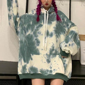 Damen-Kapuzenpullover mit Tie-Dye-Bombardina.de-Motiv