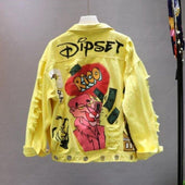Damen Jeansjacke im Punk-Stil-Bombardina.de