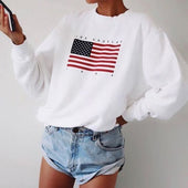 Damen-Sweatshirt ohne Reißverschluss mit Flagge-Bombardina.de