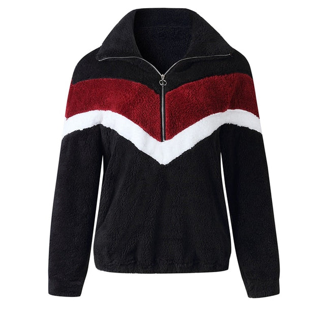 Damen-Fleece-Sweatshirt mit Streifen-Bombardina.de