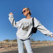 Damen-Sweatshirt ohne Reißverschluss mit Adlermotiv-Bombardina.de