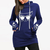 Damen-Sweatshirt ohne Reißverschluss mit Katzen-Bombardina.de-Motiv