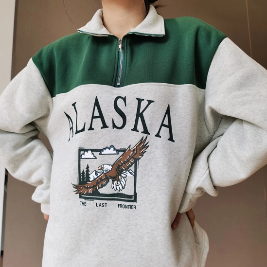 Damen-Sweatshirt ohne Reißverschluss mit Aufdruck-Bombardina.de