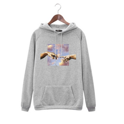 Damen-Sweatshirt ohne Reißverschluss mit Handmotiv-Bombardina.de