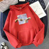 Damen-Sweatshirt ohne Reißverschluss mit Handmotiv-Bombardina.de
