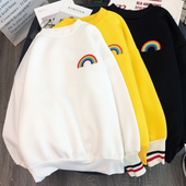 Offenes Damen-Sweatshirt mit buntem Aufdruck-Bombardina.de