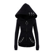 Damen-Sweatshirt mit Reißverschluss im Gothic-Stil-Bombardina.de