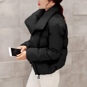 Damen Winterjacke mit asymmetrischem Kragen-Bombardina.de