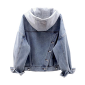 Damen Jeansjacke mit Kapuze-Bombardina.de
