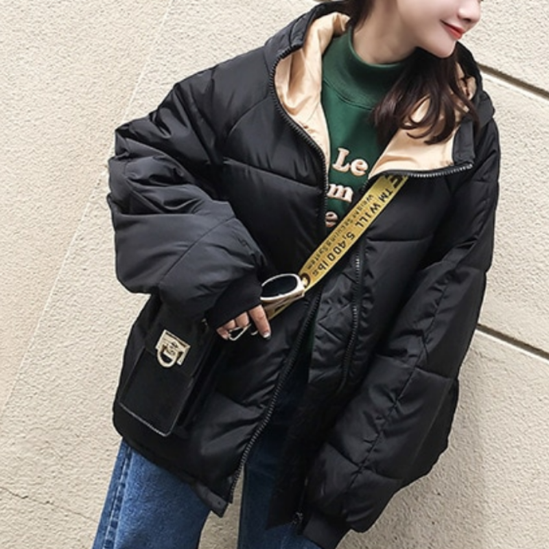 Damen Winterjacke mit Kontrastfutter-Bombardina.de