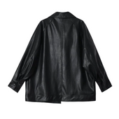Damen Lederjacke mit lockerem Schnitt-Bombardina.de