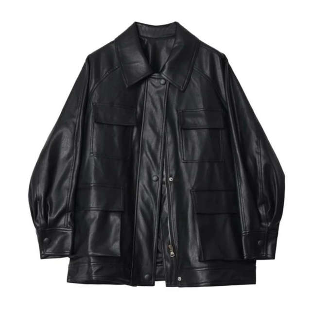 Damen Lederjacke mit lockerem Schnitt-Bombardina.de