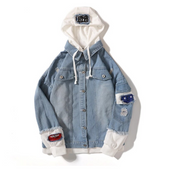 Herren Jeansjacke aus kombinierten Materialien-Bombardina.de