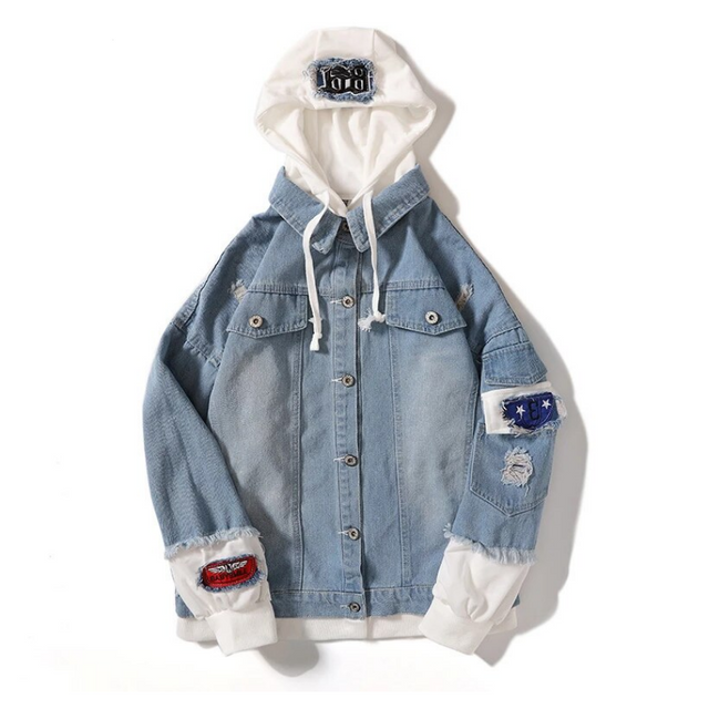 Herren Jeansjacke aus kombinierten Materialien-Bombardina.de