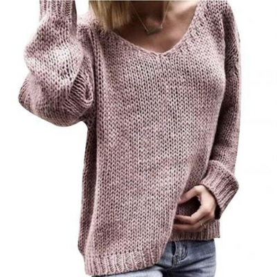 Damen-Strickpullover mit V-Ausschnitt-Bombardina.de