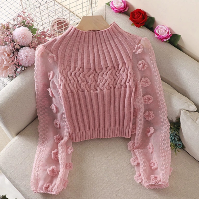Damen-Strickpullover mit dekorativen Ärmeln-Bombardina.de
